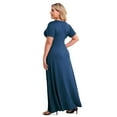 thumbnail image 5 of POSESHE Women Plus Size V Neck Short Sleeve Evening Dress, Elegant Party Maxi Dress, 5 of 5