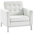 thumbnail image 3 of Modway Loft 3 Piece Leather Sofa Loveseat and Armchair Set, Multiple Colors, 3 of 6