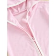 thumbnail image 6 of DDSBABAY Little Girls Summer Casual Jumpsuit Short Sleeve Zip Up Contrast Color Hooded Playsuit,2T-10T, 6 of 9