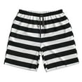thumbnail image 3 of Uemuo Black And White Stripes Pattern Men's Swim Trunks Hawaiian Beach Bathing Suit Swimsuits Beach Quick-Dry Shorts with Pockets-XX-Large, 3 of 9