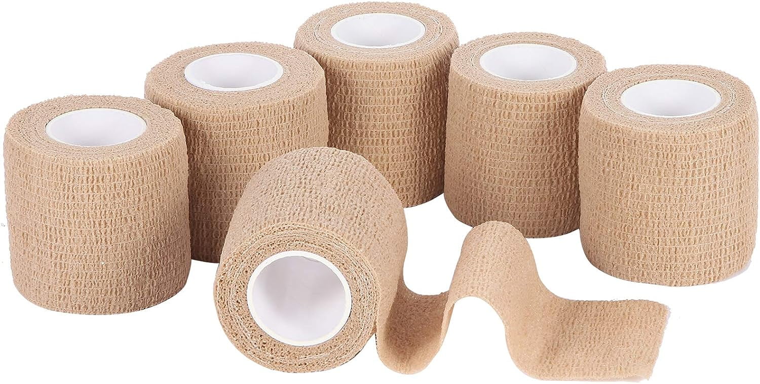 6 Pack Self Adhesive Elastic Bandage Wrap, Sports wrap Tape,First Aid