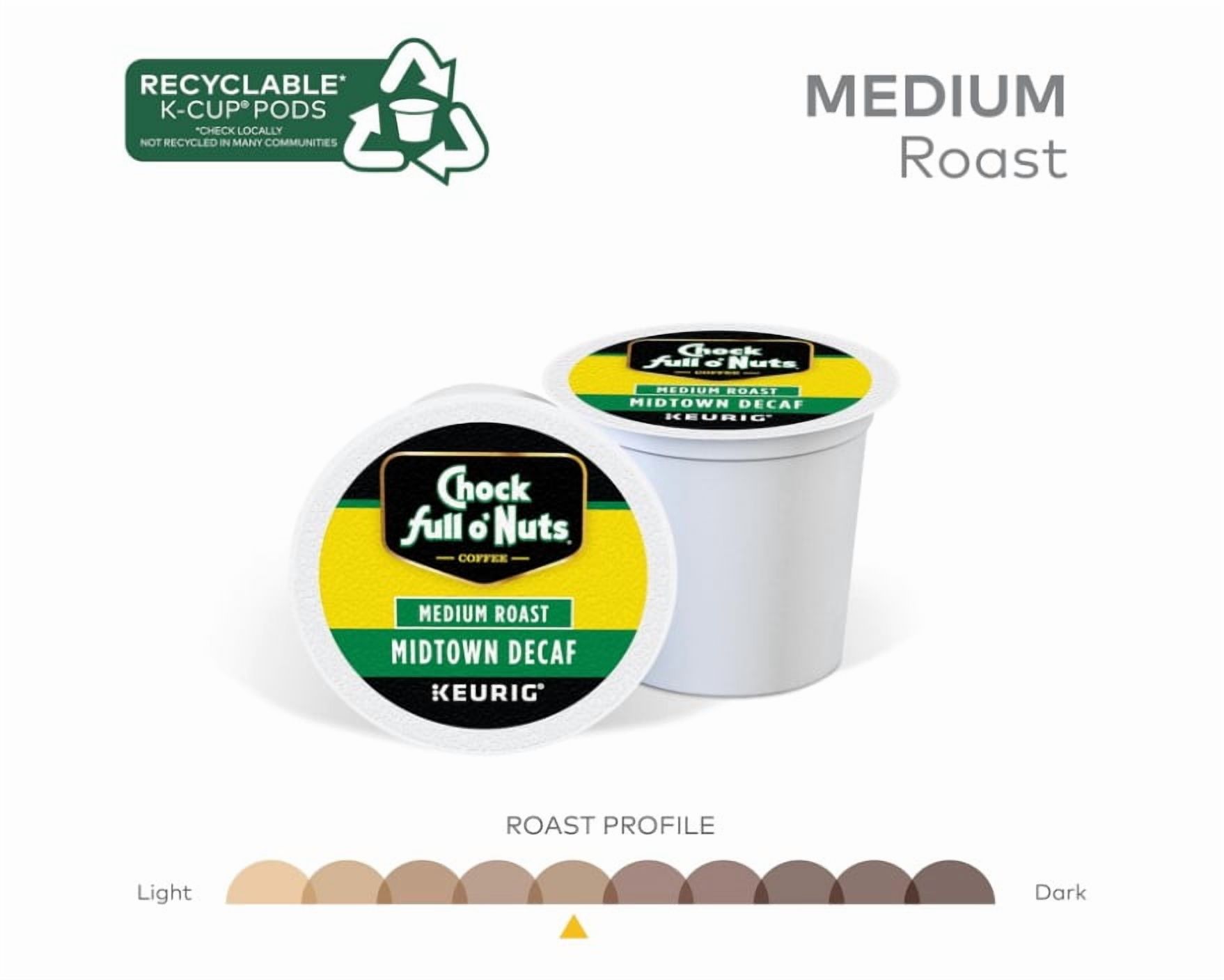 Chock Full o' Nuts Midtown Decaf Keurig K-Cup Coffee Pods (2-12CT Boxes)