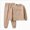 A40-Khaki, variant on Girls Fleece Sweatshirt Fall And Winter Solid Color Letter Printing Warm Windproof Two Piece Set 5-6 Years Blue