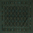 thumbnail image 1 of Ahgly Company Indoor Square Southwestern Turquoise Blue Country Area Rugs, 7' Square, 1 of 4