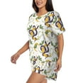 thumbnail image 2 of Bixox Women's Snake And Moon Printed Pajama Set 2 Piece Lounge Set Top and Shorts Soft Pajamas, Shorts with Pockets, 2 of 7