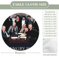 thumbnail image 2 of 12 hombres en pugna-theme Fitted Round Tablecloths Elastic Edged Table Covers Waterproof Table Cloth for Kitchen Holiday Party Tables Decor 120cm, 2 of 6