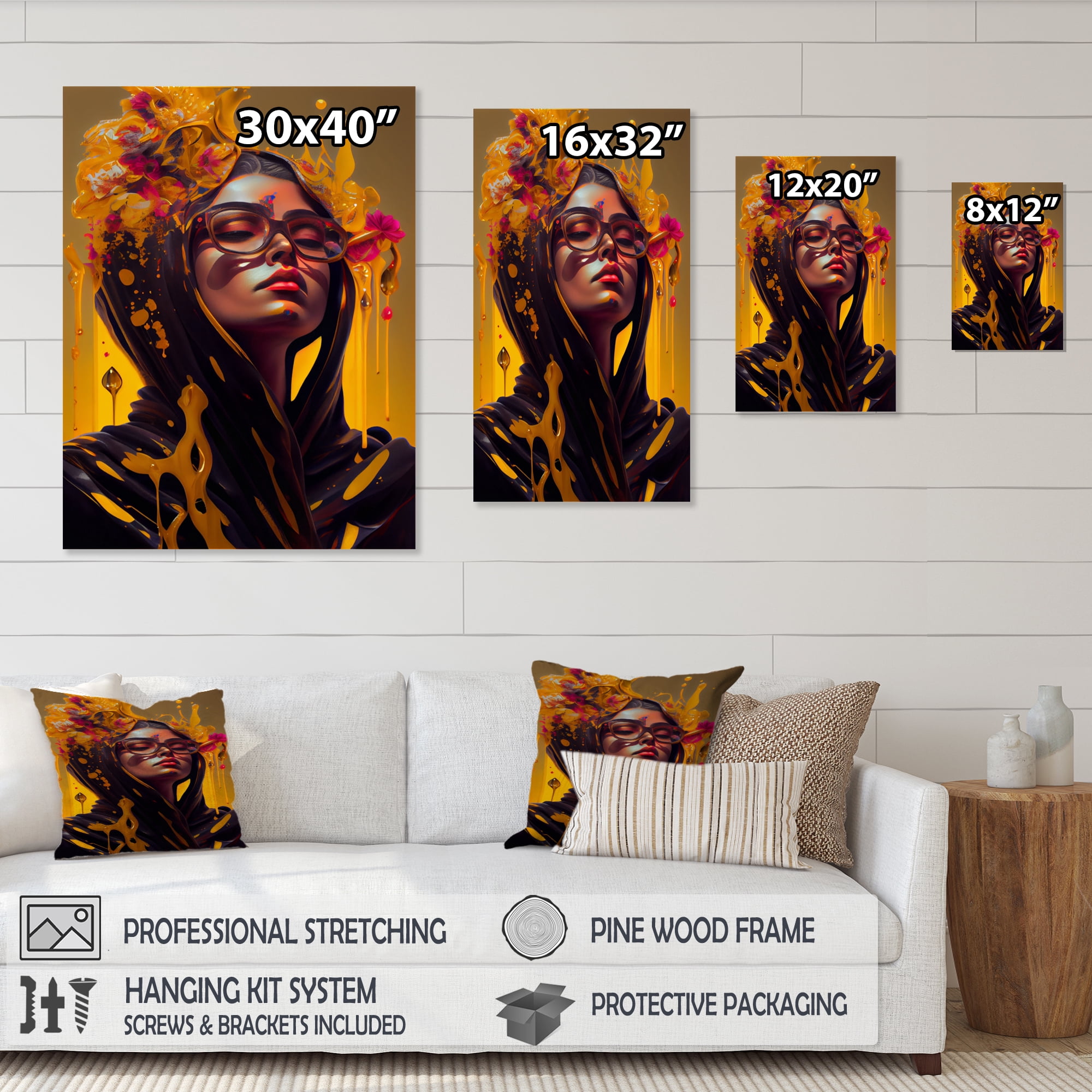 Designart Stylish Arabic Woman With Floral Hijab V Canvas Wall Art