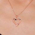 thumbnail image 3 of Gem Stone King 18K Rose Gold Plated Silver Blue Sapphire Heart Pendant Necklace for Women | 0.26 Cttw | Gemstone September Birthstone | Round 3.5MM | With 18 inch Chain, 3 of 6