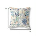 thumbnail image 5 of 18" White Gray Peacock Indoor Outdoor Zip Throw Pillow, 5 of 5
