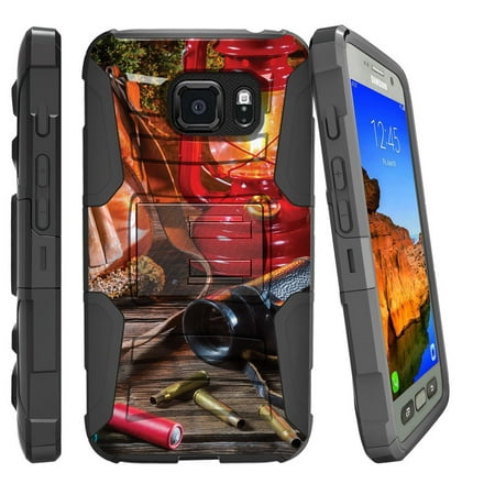 Samsung Galaxy [S7-ACTIVE G891/891A Model] Miniturtle® Clip Armor Dual Layer Case Rugged Exterior with Built in Kickstand + Holster - Hunting