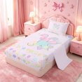 thumbnail image 2 of meiyoeat Watercolor Kawaii Stars Kids Twin Sheets,Personalized Letter K Gifts Bedding For Girl,3 Pieces,1 Fitted Sheet and 1 Pillowcase, 2 of 6