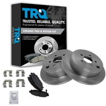 TRQ Rear Brake Pad & Rotor Kit Brake Pads Brake Rotor Ceramic Fits Select 2009-2013 Subaru Forester 2008-2014 Impreza 2010-2014 Legacy Outback