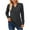 Gray, variant on Efsteb Fall Blouses for Women V-Neck Pure Color Casual Button Comfortable Breathable Lightweight Fashion Long Sleeve Tops Loose Blouses Tops Black S