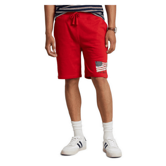 $110 Polo By Ralph Lauren Big and Tall Fleece Short Cotton-Polyester Red - 2XB
