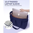 thumbnail image 4 of Puffer Tote Bag for Women, Shoulder Bag Handbag with Cup Holder & 15.6" Laptop Compartment & Trolley Sleeve for Travel, Work, Nurse, Lightweight, 20L, 4 of 6
