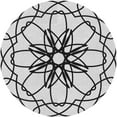 thumbnail image 1 of Ahgly Tapis Rond Lavable en Machine Intérieur Transitionnel Gris Fumé, 6 Pieds Rond, 1 of 7
