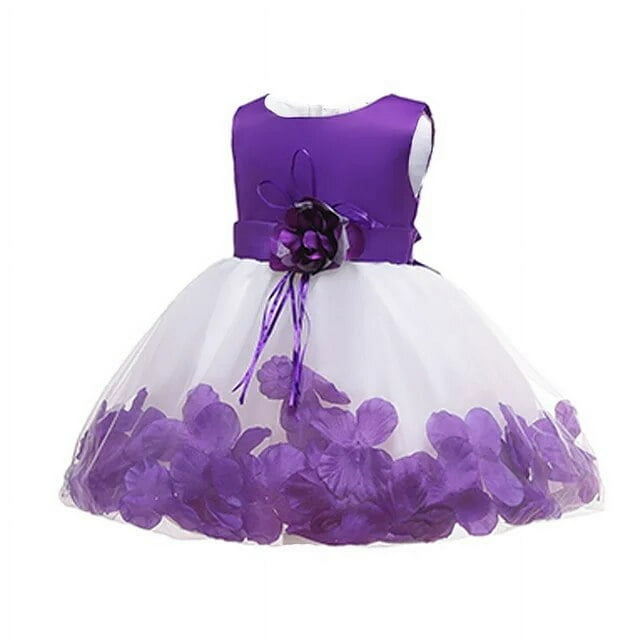 Robes de Cérémonie pour Tout-Petits et Bébés de 0 à 2 Ans, Robes de Baptême, Robe Rose, Violette, Bleue et Jaune pour Bébés Filles, Baptême