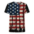 thumbnail image 4 of NuoCaiYun Independence Day Men T-Shirt Casual Printed Round Neck Pullover Fitness Sports Short Sleeve Blouse, 4 of 5
