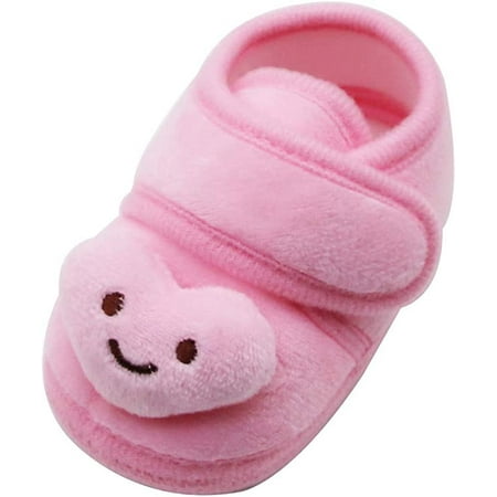 

QWZNDZGR Newborn Baby Cozy Fleece Booties with Grippers Winter Slippers Socks Soft Sole Stay On Infant First Walkers Crib Shoes