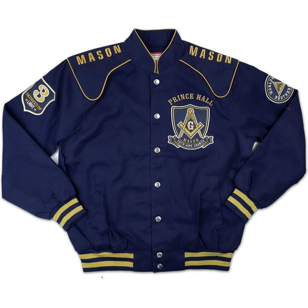 Big Boy Prince Hall Mason Divine S5 Mens Twill Jacket [Navy Blue - M ...