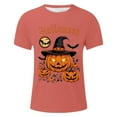 thumbnail image 3 of Mens Graphic T Shirts Halloween Funny Pumpkin Printed Casual Comfortable Short Sleeve Crew Neck Tees Sports Leisure Activities Lightweight Breathable Shirts for Men Watermelon Red M, 3 of 4