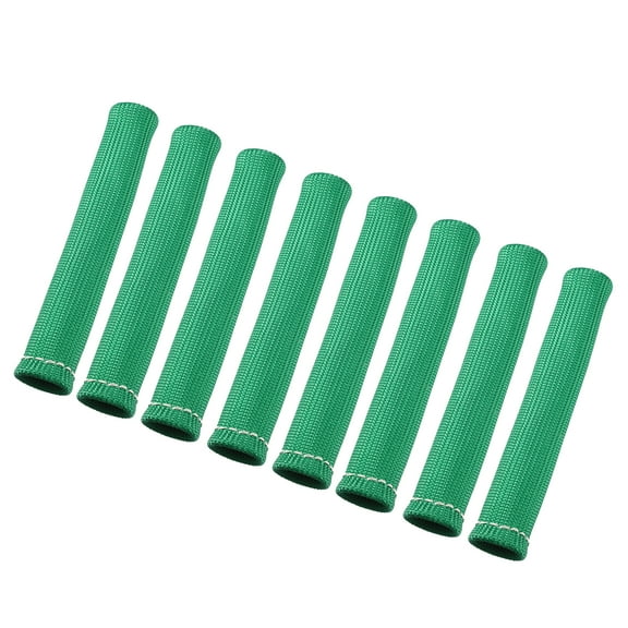 Unique Bargains 8 Pcs High Heat Shield Engine Spark Plug Wire Boots Protector Sleeve Cover for Car Green