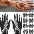 thumbnail image 2 of Happydeer 2Pcs Cool Temporary Flower Pattern Hand Art Decal Tattoo Sticker for Nightclubs, 2 of 12