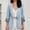 Sky Blue, variant on Babysbule Women's Tops, Jackets& Coat Fashion Women Business Attire Solid Color Stitching Stripe Long Sleeve Pocket Cardigan Coat Top