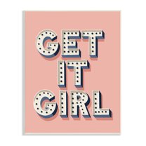 Stupell Industries Get It Girl Bold Polka Dot Typography over Pink, 10 x 15, Designed by Jo Taylor