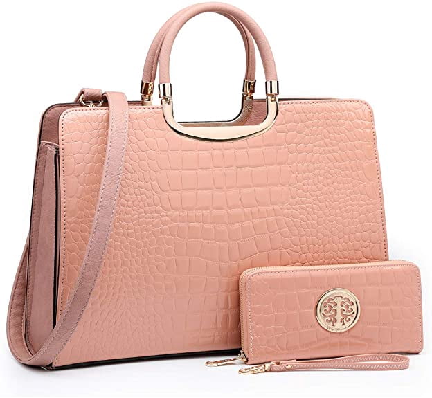 Dasein Women Handbag Top Handle Shoulder Bag Tote Satchel Purse Work Bag with Matching Wallet