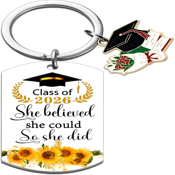 DESIGNICE Graduation Gifts for Her Class of 2026 Keychain,College Graduation Gifts for Women,High School Graduate Gift for Her,Masters Degree University Senior Student Grad Gift for Her