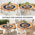 thumbnail image 7 of Orange Blue Tie Dye Mandala Pattern Round Fitted Tablecloth with Elastic Edge,Dining Table Cover Waterproof,Outdoor Round Tablecloth for Camping,Dining,Indoor and Outdoor, 7 of 7