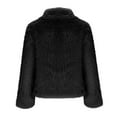 thumbnail image 5 of Women's Cropped Faux Fur Jacket Fleece Lined Shaggy Coat with Lapel Collar and Full Zip Plush Winter Short Outerwear for Fall Winter Fashion, 5 of 7