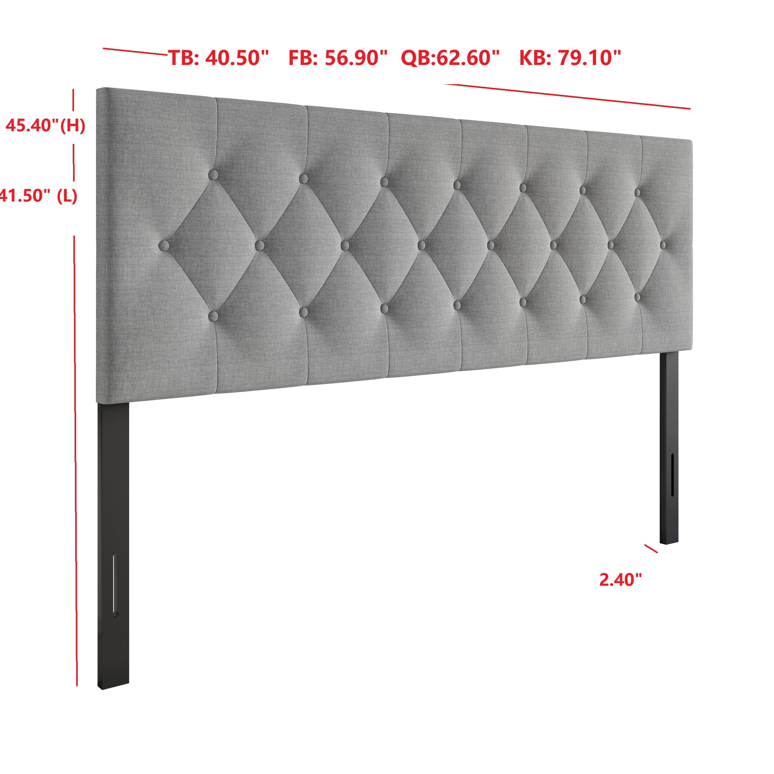 Home Design Gunnison Linen Upholstered Headboard with Button Tufted Design