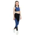 thumbnail image 3 of renvena Kids Girls Two Piece Yoga Sports Suit Crop Top with Athletic Leggings Workout Tracksuit Outfit, 3 of 7
