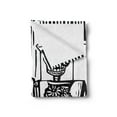 thumbnail image 2 of Day of the Dead Soft Flannel Fleece Blanket, Woodcut Style Skeleton Couple Wedding in Cemetery Image with Bride Groom, Cozy Plush for Indoor and Outdoor Use, 60" x 80", Black White, by Ambesonne, 2 of 5