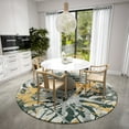 thumbnail image 2 of Bravado Indoor/Outdoor Gold Abstract Floral 8' Round Non-Skid Area Rug, 2 of 8