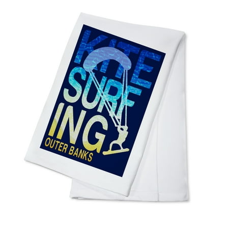 Outer Banks, North Carolina - Kite Surfing Silhouette - Lantern Press Poster (100% Cotton Kitchen