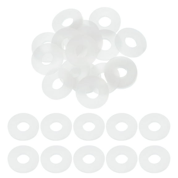 20 Pcs M8 Silicone Flat Washers 8mm ID 20mm OD 2mm Thick Plain Washer Grommets Sealing Spacer Gasket Ring Water Hose Washers, White