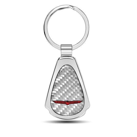 Jeep Trailhawk Real Silver Dome Carbon Fiber Chrome Metal Teardrop Key Chain