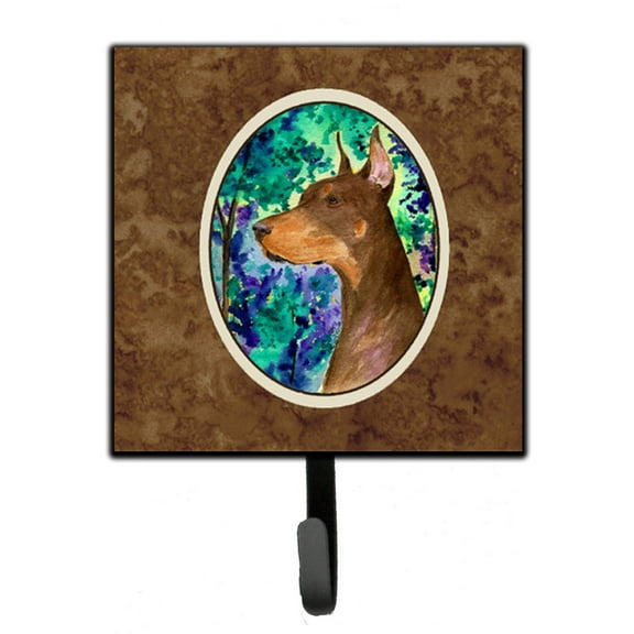Carolines Treasures SS8457SH4 Doberman Leash Holder or Key Hook, Small, Multicolor