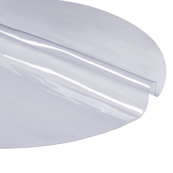Clear Round Table Cover Protector, 48 Inch PVC Plastic Tablecloth, 1.5mm Thick, Waterproof Desk Protector for Dining & Coffee Tables