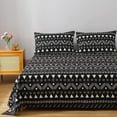 thumbnail image 2 of Boho Aztec Sheet Set Twin Size,Bohemian Geometric Stripe Bedding Sets for Kids Teens Adults, Simple Bed Sheet Set Soft Microfiber Sheet Set 3 Piece for Bedroom Black, 2 of 7