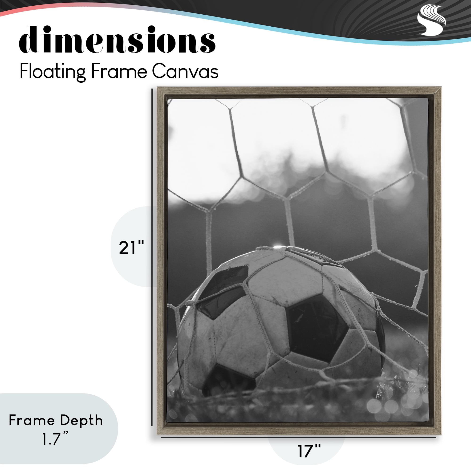 Stupell Industries Soccer Goal Score Brown Framed Floater Canvas Wall Art, design by Marcus Prime
