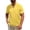Yellow, variant on MELDVDIB Mens T-Shirt V-Neck Fashion Casual Solid Color Short Sleeve Shirts Loose Summer Tops Stretch Comfy Tees with Pocket