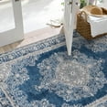 thumbnail image 6 of 5X7ft Area Rug,Persian Blooms Design Washable Non-Skid Floor Rug, Farmhouse Area Rug for Living Room,Bedroom, Kitchen, Laundry Room,Dining Room,Home Office-Blue, 6 of 9