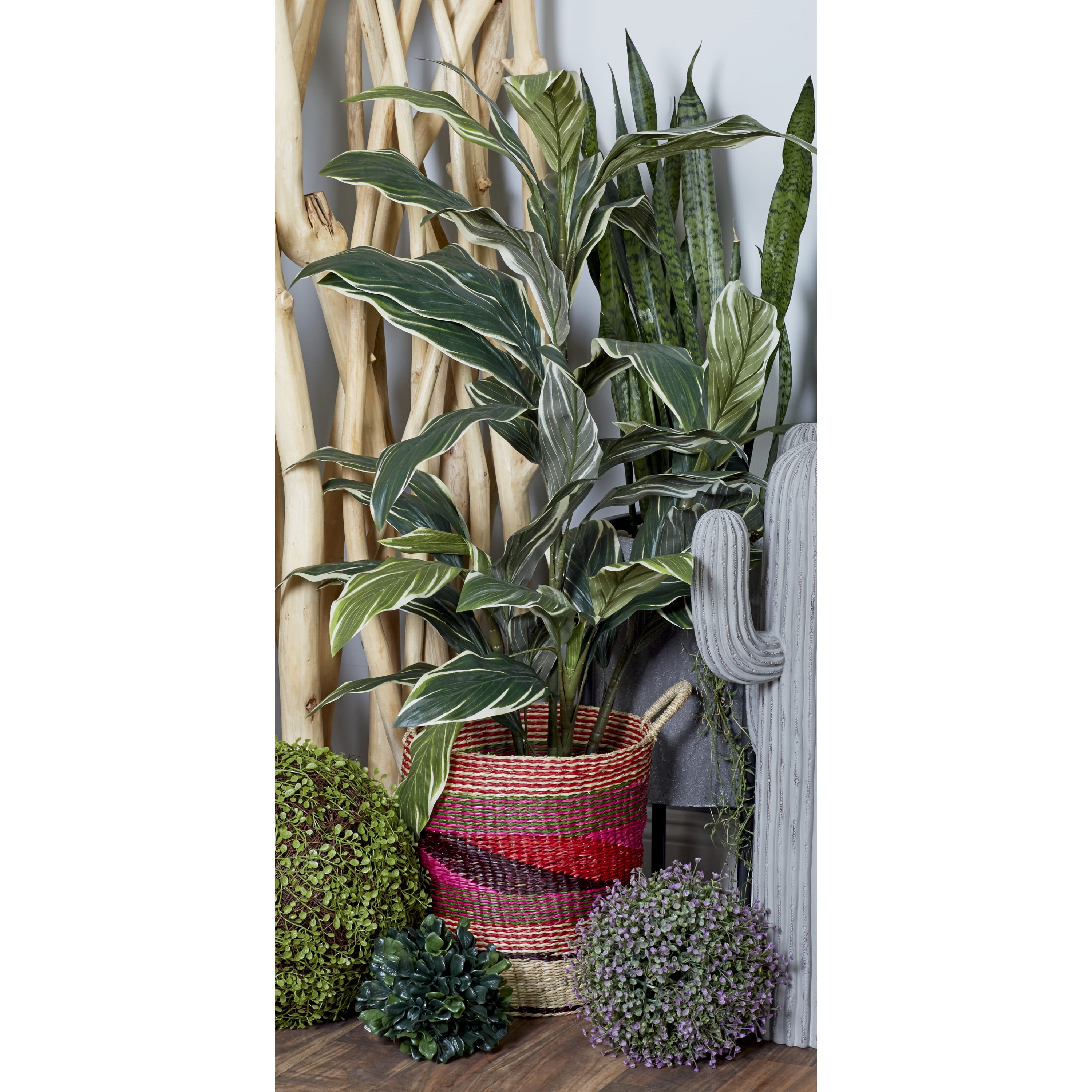 DecMode 15", 17", 20" Pink Sea Grass Eclectic Storage Basket, 3 - Pieces