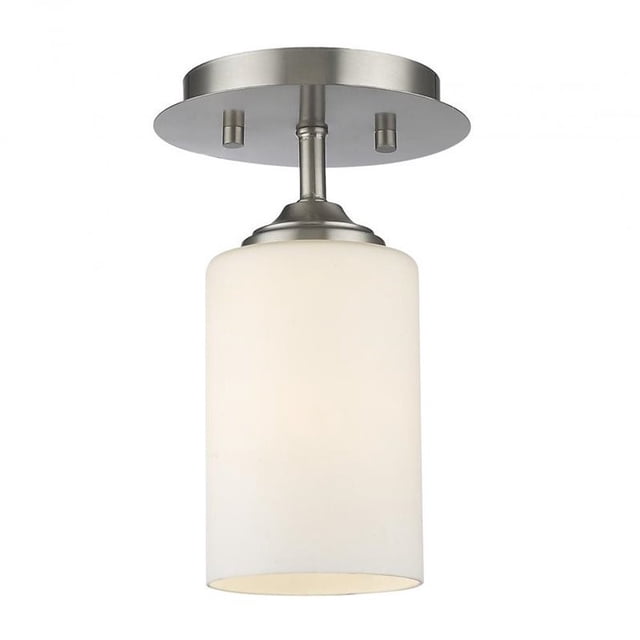 Z-Lite Bordeaux 1 Light Flush Mount Light in Brushed Nickel
