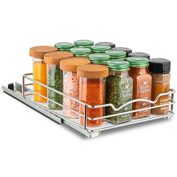 Hold N’ Storage -  Pull Out Spice Rack for Cabinet 8” x 10” Kitchen Seasoning Organizer