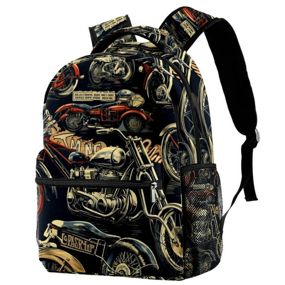 Lightweight Backpack Motorcycle School Bag Travel Laptop Daypack for Men Women Casual Rucksack